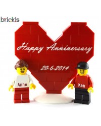 Corazón LEGO® personalizado + 2 minifiguras Jubileo