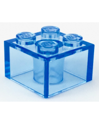 LEGO ® 2X2 bleu transparent