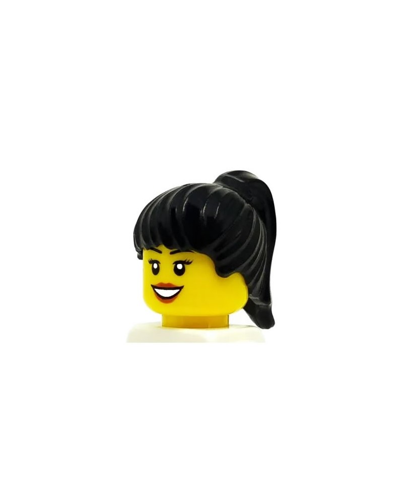 Lego-Minifigura Hair-Negro Minifigura cabello despeinado de barrido de vuelta 