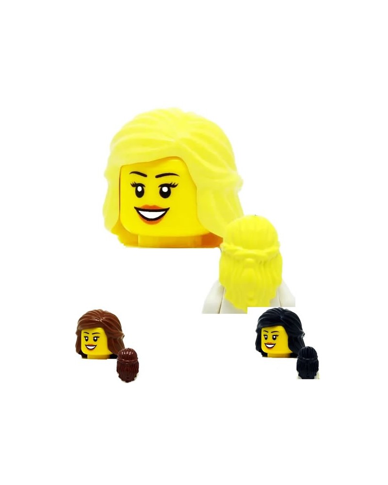 #BC04 LEGO® 2 x 59363 Haare mittellang Frau hellgelb 4550924 