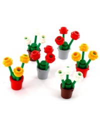 6x LEGO® Blumentopf mit Blumen