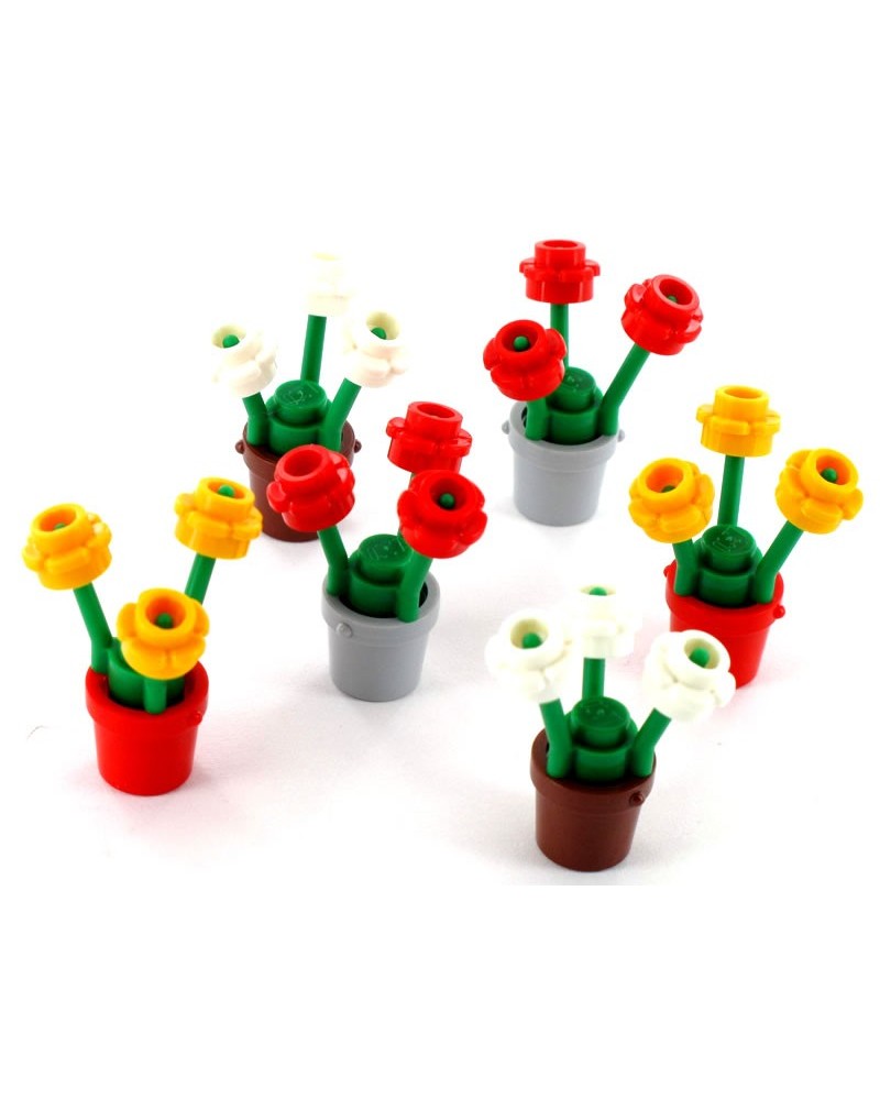 6x pots de fleur LEGO® avec fleurs