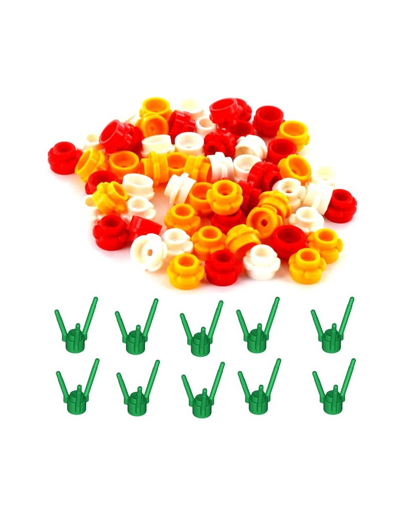 LEGO® 30 bloemen + 10 stengels
