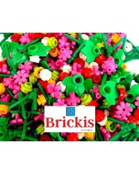 100 LEGO® flowers stems leaves