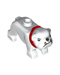 LEGO® City Dog Bulldogge weiß mit rotem Halsband 65388pb01