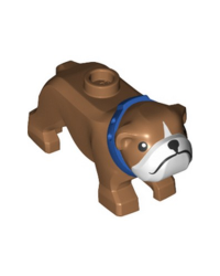 LEGO® City Dog Bulldogge Braun mit Blaues Halsband 65388pb02