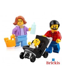 3x LEGO® Minifiguren Mama Papa Babywagen