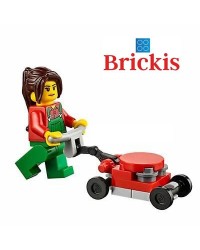 LEGO® Minifigures Femme en trein de tondre la pelouse + accessoires