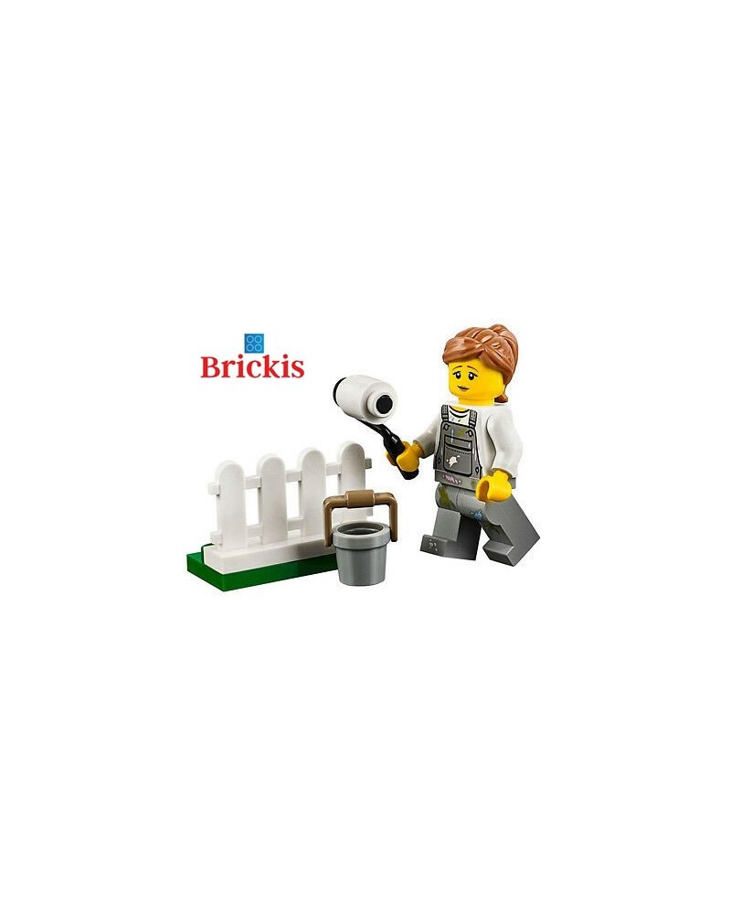 LEGO® minifiguren vrouw schildert hek + accessoires