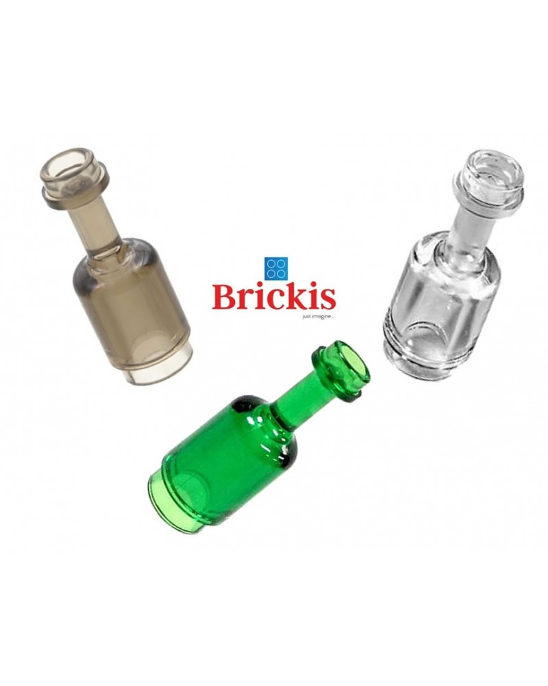 10x accesorios lego vino-frasco de vidrio transparente bottle verde verde oscuro 