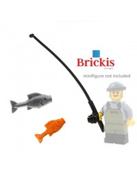 Canne à pêche LEGO® + 2 poissons