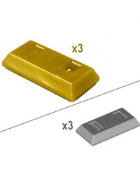 3x LEGO® GOUD of ZILVER staaf