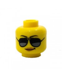 Lego 2x Cabeza Negro Gafas de Sol Negro Labios Para Minifigura Cabezas Nuevo 