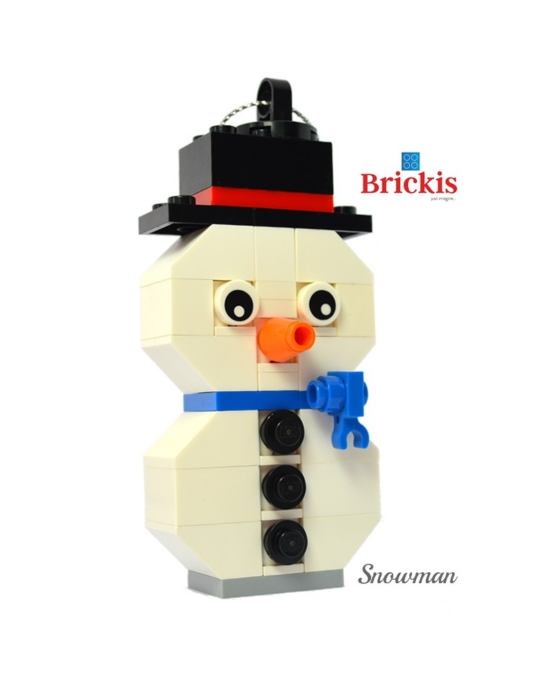 Schneemann LEGO® Ornament für Weihnachten oder Tischdekoration