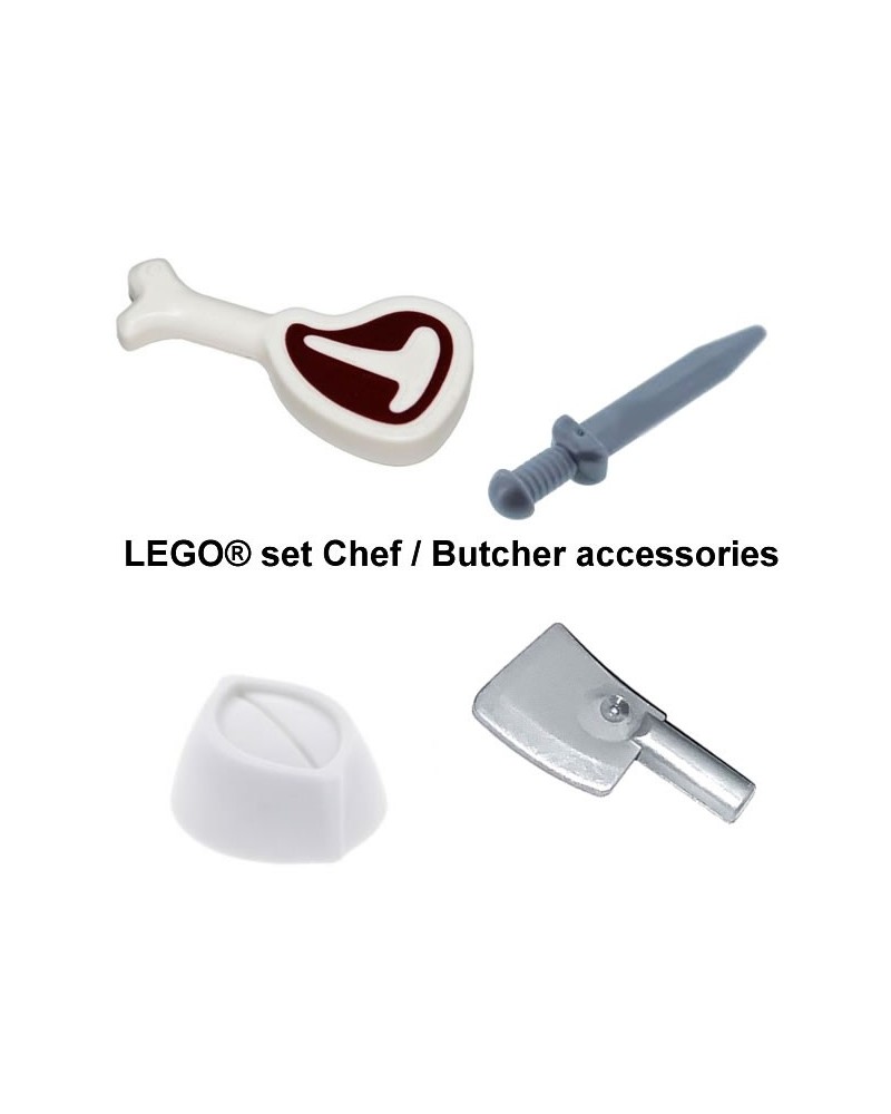 Ensemble LEGO® pour chef ou boucher ou service alimentaire