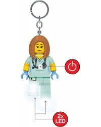 LEGO® Porte-clé haute figurine 7,6 cm médecins infirmière docteur lumière LED brillante dans les deux pieds