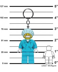 Llavero LEGO® con minifigura alta de 7,6 cm para médicos y enfermeras, luz LED brillante en ambos pies