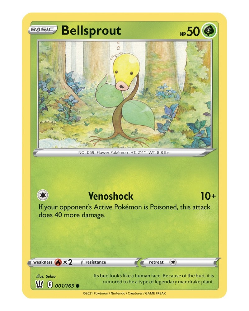 Pokémon trading card Bellsprout 001/163 S&S Battle Styles OFFICIAL