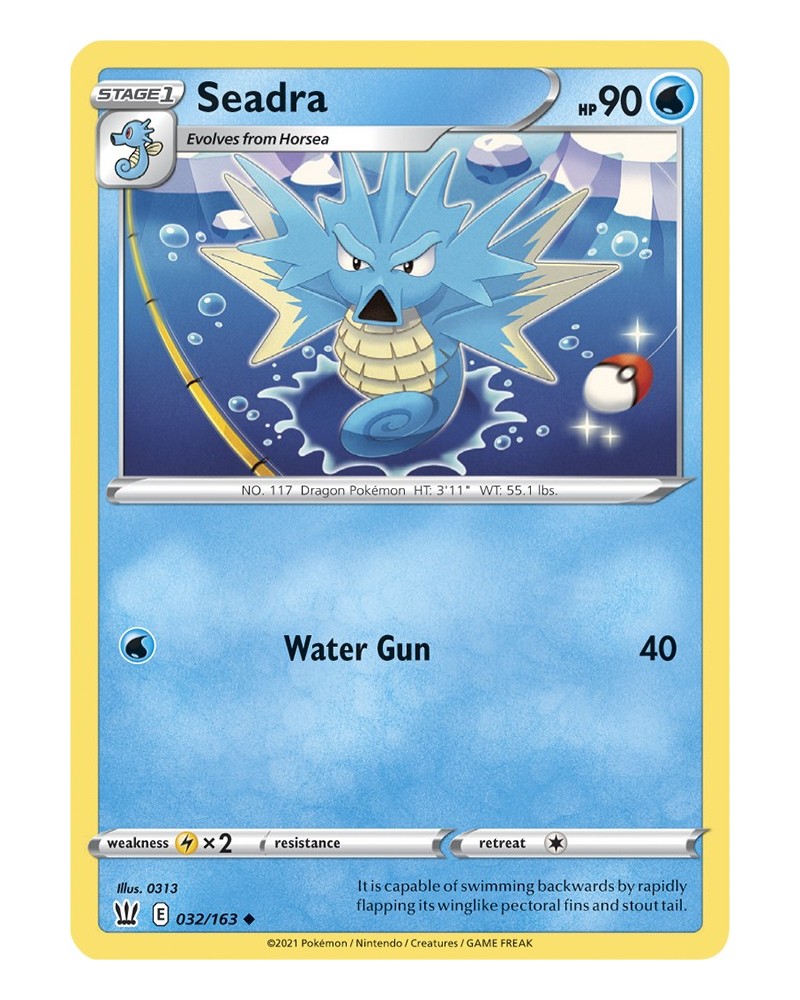 Pokémon trading card / kaart Seadra 032/163 S&S Battle Styles OFFICIAL