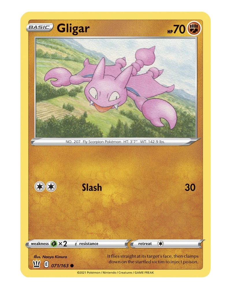 Pokémon trading card Gligar 071/163 S&S Battle Styles OFFICIAL