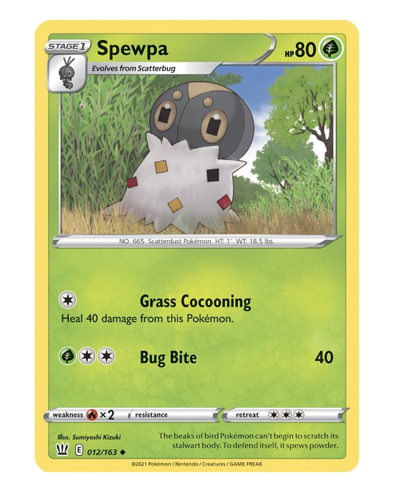 Pokémon trading card  Karte Spewpa 012/163 Sword & Shield 5 Battle Styles