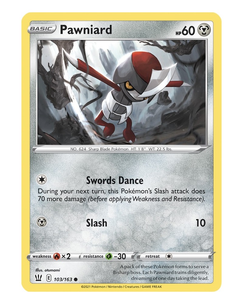 Pokémon trading card Pawniard 103/163 Sword & Shield 5 Battle Styles OFFICIAL