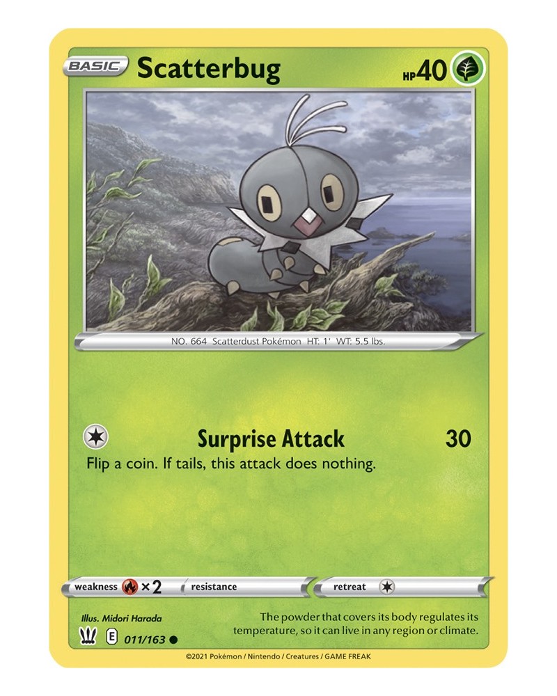 Pokémon trading card / kaart Scaterburg 011/163 Sword & Shield 5 Battle Styles OFFICIAL Pokémon trading card / kaart Scaterburg 011/163 Sword & Shield 5 Battle Styles OFFICIAL