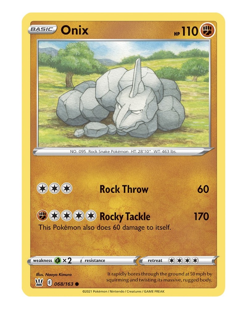 Pokémon trading card Onix 068/163 Sword & Shield 5 Battle Styles OFFICIAL