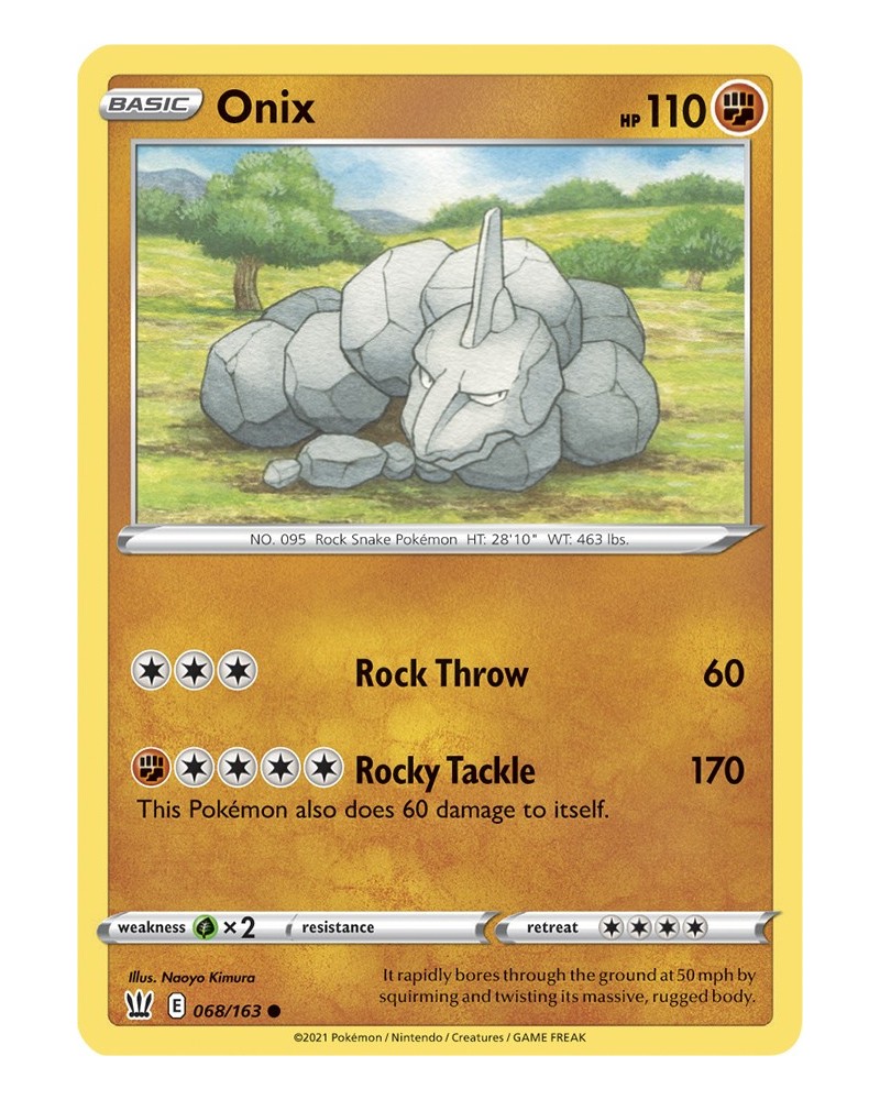Pokémon trading card / Tarjeta Onix 068/163 Sword & Shield 5 Battle Styles