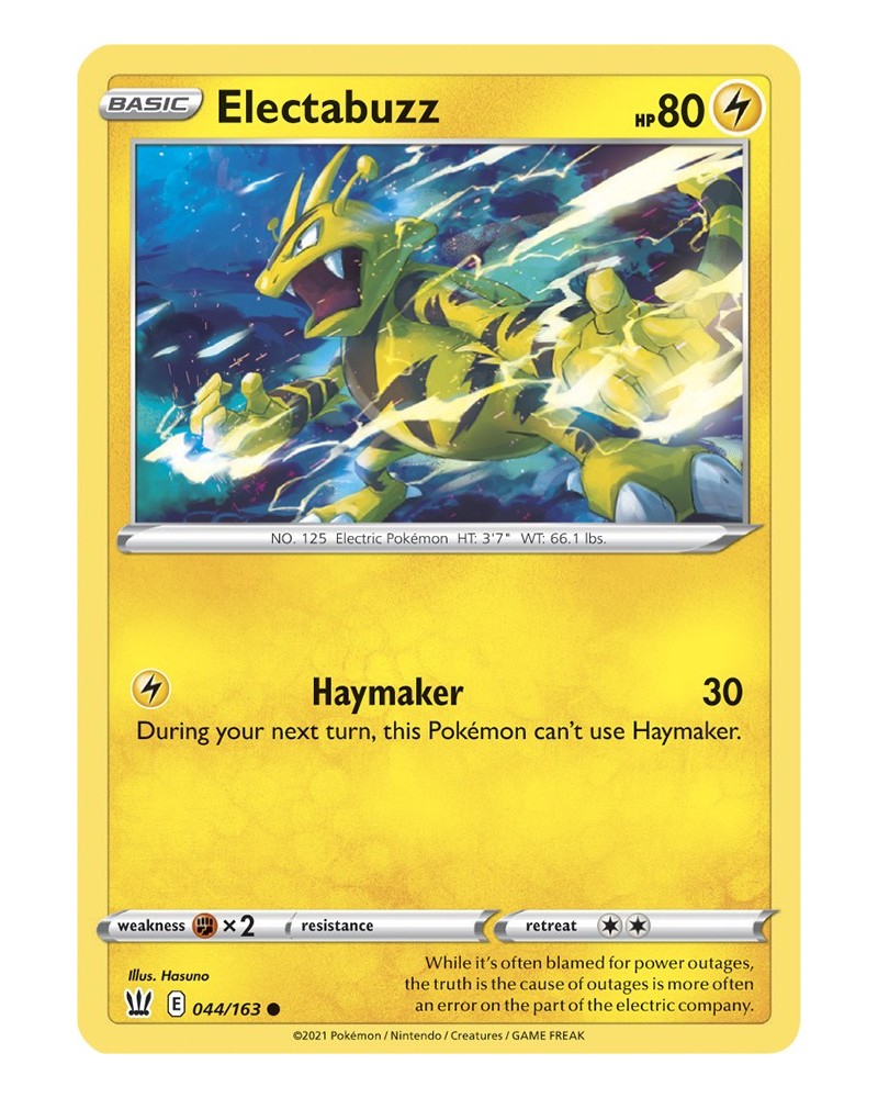 Pokémon trading card / carte Electabuzz 044/163 Sword & Shield 5 Battle Styles