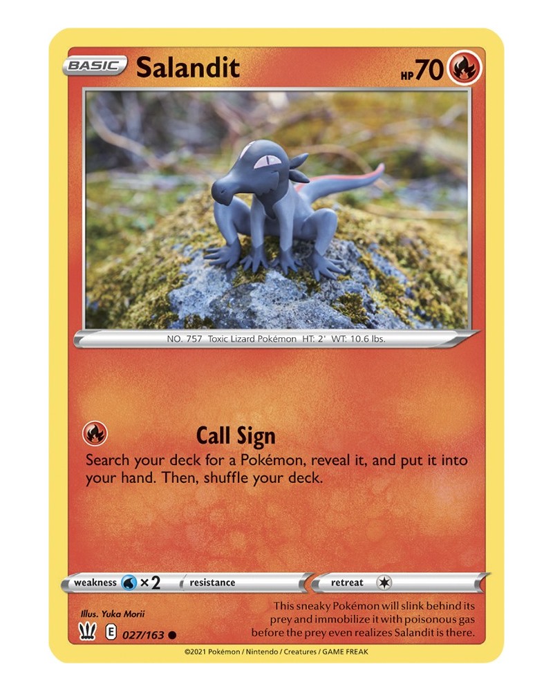 Pokémon trading card / carte Salandit 027/163 Sword & Shield 5 Battle Styles