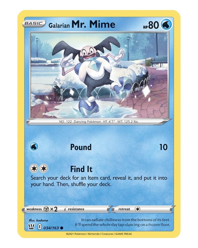 Pokémon trading card / carte Mr Mime 034/163 Sword & Shield 5 Battle Styles