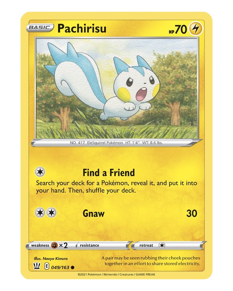 Pokémon trading card  Karte Pachirisu 049/163 Sword & Shield 5 Battle Styles