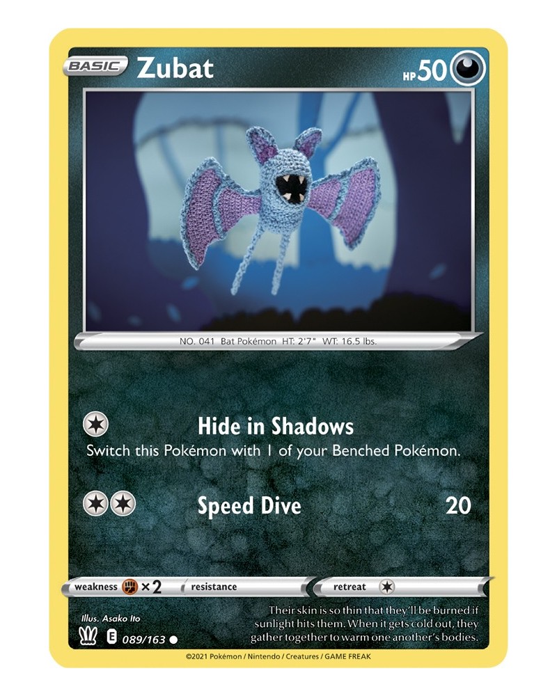 Pokémon trading card / carte Zubat 089/163 Sword & Shield 5 Battle Styles