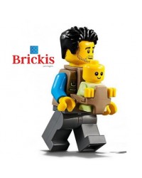 LEGO® minifigures papa + bébé dans un porte-bébé