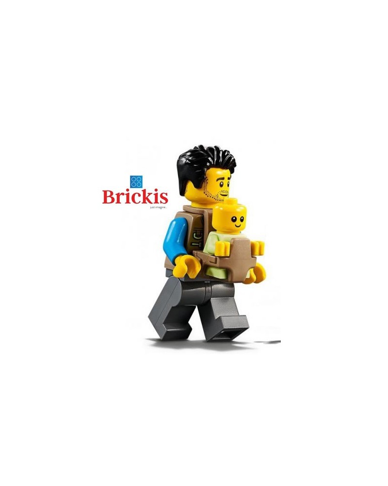 LEGO® minifigures dad + baby in baby carrier