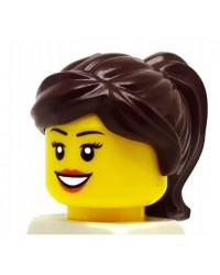 Lego 1 perruque de cheveux pour femme fille figurine figure court brun foncé queue de cheval 