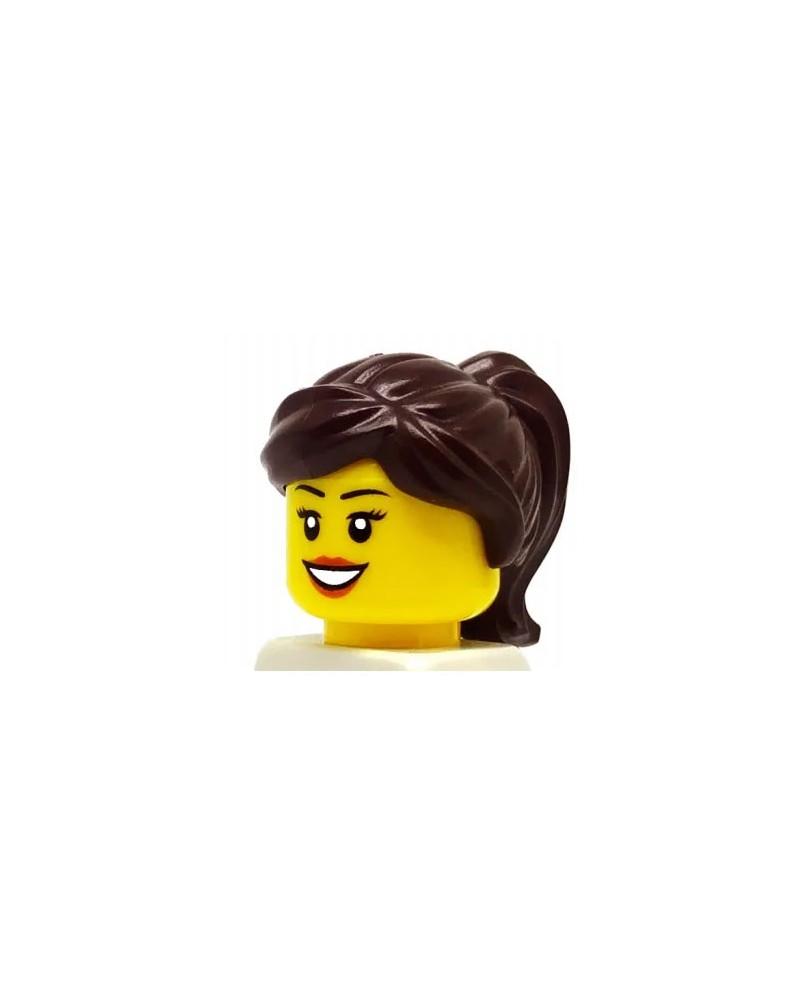 Lego figuras 6 x un pelo para mujeres o niñas marrón 
