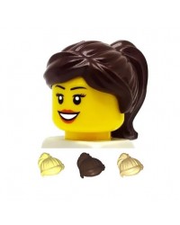 LEGO® minifigures hair girl dark brown bold tan
