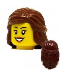 LEGO Frauenhaare Prinzessin Braut 59363 NEUWARE 2 x Haare mittellang braun 