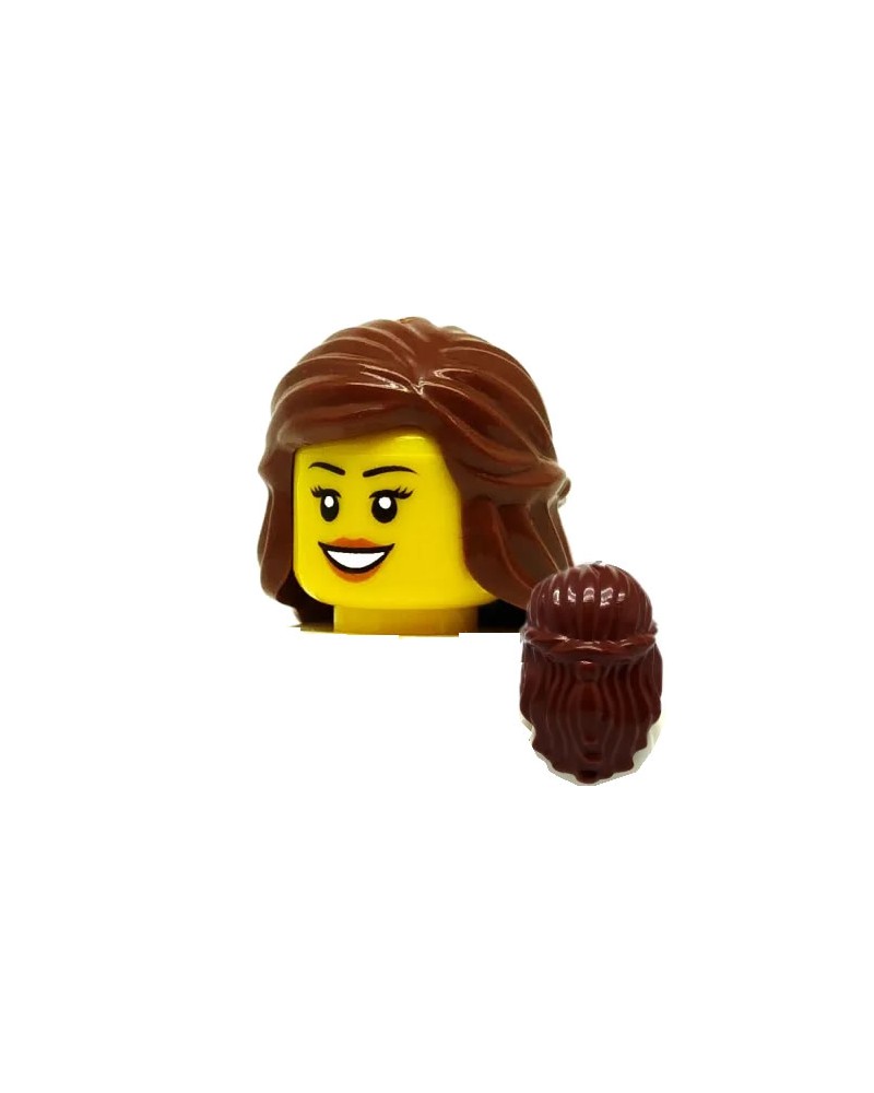 Lego 59363 mi-longueur de cheveux avec 2 Tresses liée au dos en brun rougeâtre
