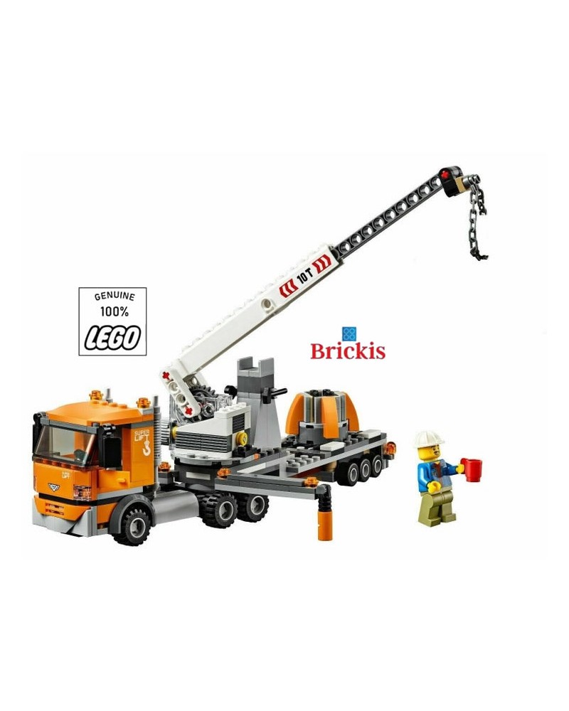 LEGO® City Crane Construction Truck Trailer Lorry + 2 Minifigures