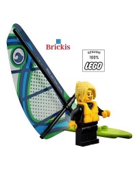 Figurine LEGO® s'amuser à la Plage Fille Surfer Sports Nautiques