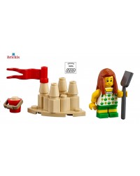 LEGO® Plezier op het Strand Meisje minifiguur met zandkasteel