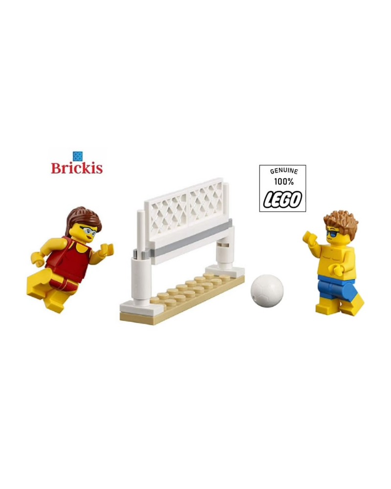 LEGO® Jungen und Mädchen spielen Volleyball am Strand Minifiguren