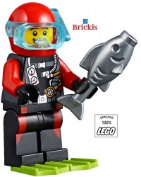 LEGO® Diver in Wetsuit and Goggles Fun at the Beach