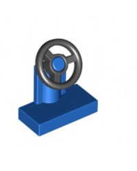 Soporte para volante de vehículo azul LEGO® 1x2 con volante negro 3829c01