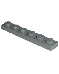 LEGO® Plate 1x6 Dunkelblau Grau 3666