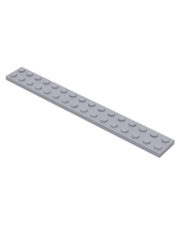 LEGO® Plate 2x16 Hellblau Grau 4282