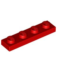 Placa LEGO® 1x4 Rojo 3710